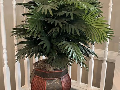 Artificial Palm Plant in Decorative Woven Pot