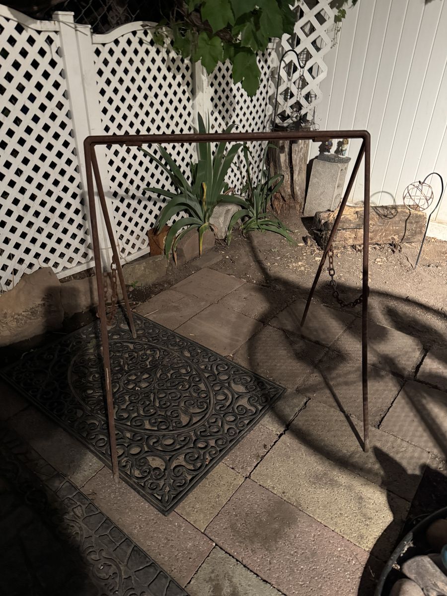 Antique Rusty Metal Advertising Sign Hanger
