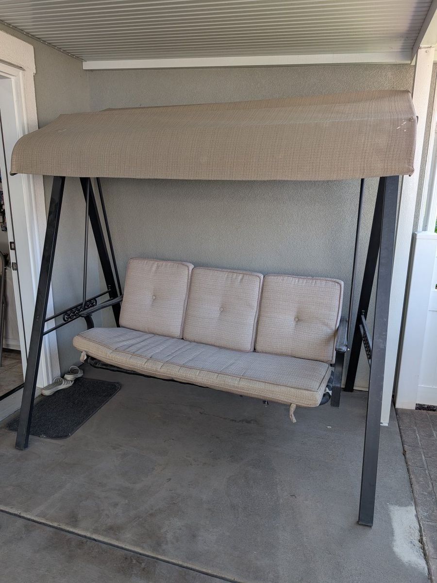 GREAT Condition Metal Solid Porch Swing with Cushions