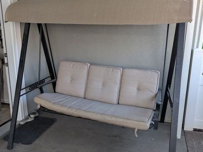 GREAT Condition Metal Solid Porch Swing with Cushions