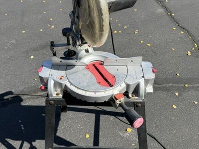Craftsman Miter Saw with Stand. Runs fine,. Text with questions.