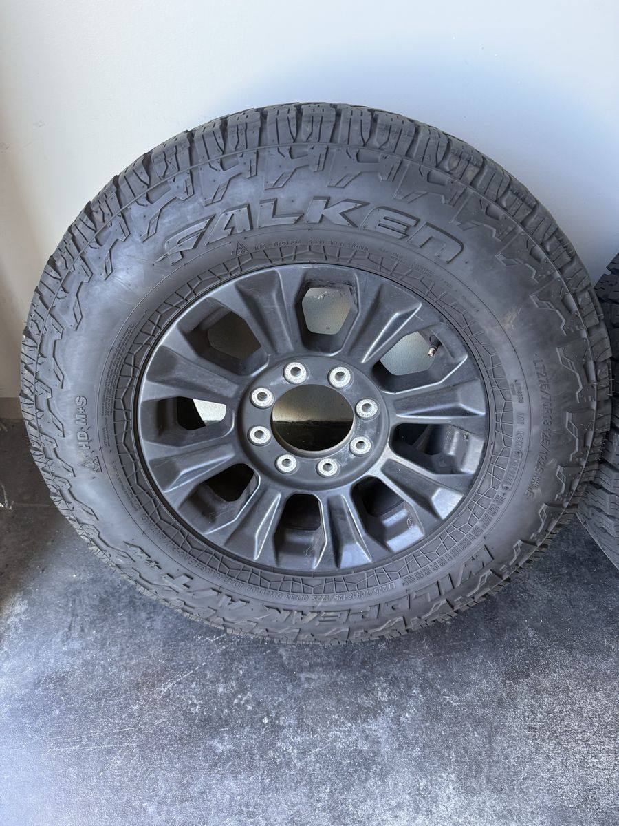 Complete Set of OEM 2022 Ford F-250 Tremor Wheels & Tires