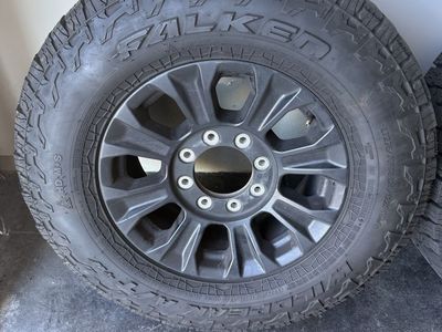 Complete Set of OEM 2022 Ford F-250 Tremor Wheels & Tires