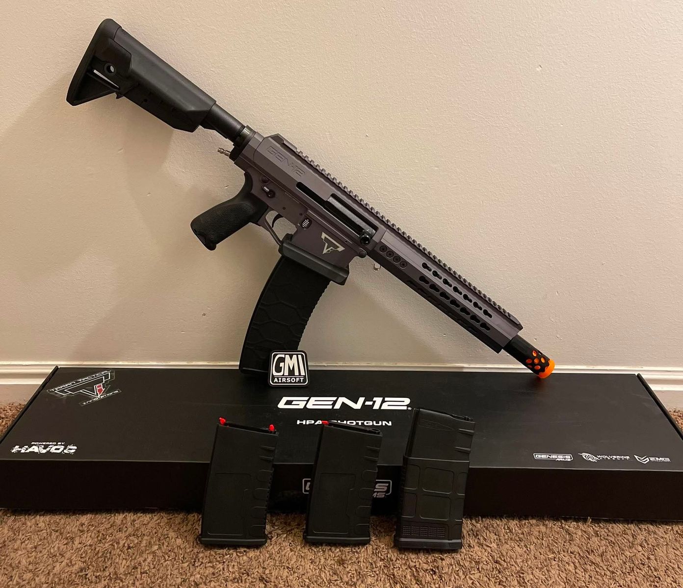 Wolverine Airsoft TTI JW4 Dracary Gen-12 MTW HPA Airsoft Shotgun with Magazines