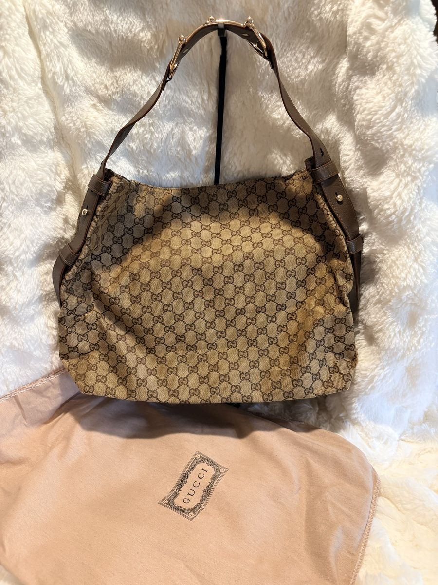 Brown GG Inspired Large Tote Bag NIB