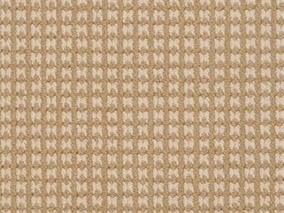 Tan & Cream Patterned Carpet Remnant - 3'5" x 8'10"