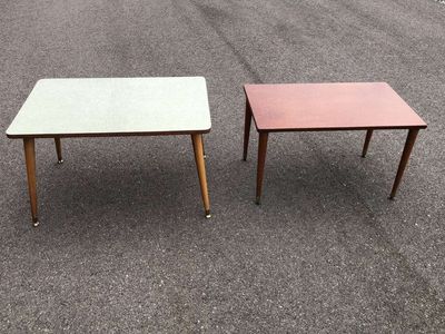Vintage mid century modern coffee tables / side tables MCM w wooden legs