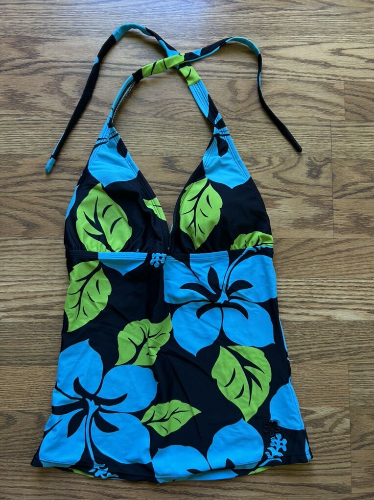 Hapari Halter Neck Tankini Black Floral 8-10