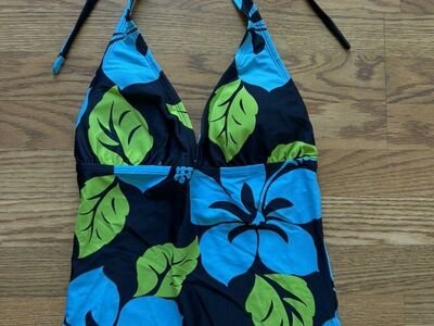 Hapari Halter Neck Tankini Black Floral 8-10