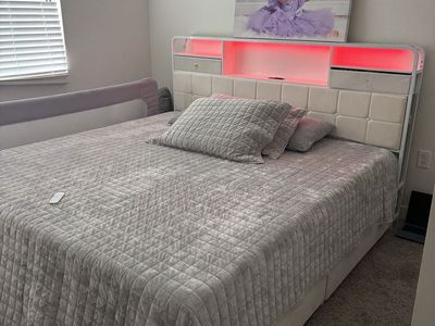 LED light up king size bed frame