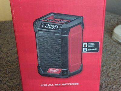 Milwaukee M12 Cordless Radio + Charger (Tool-Only) with Bluetooth, New in Box