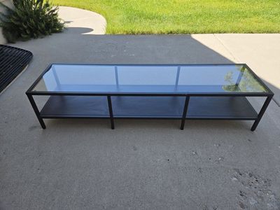 Long Glass & Metal Table