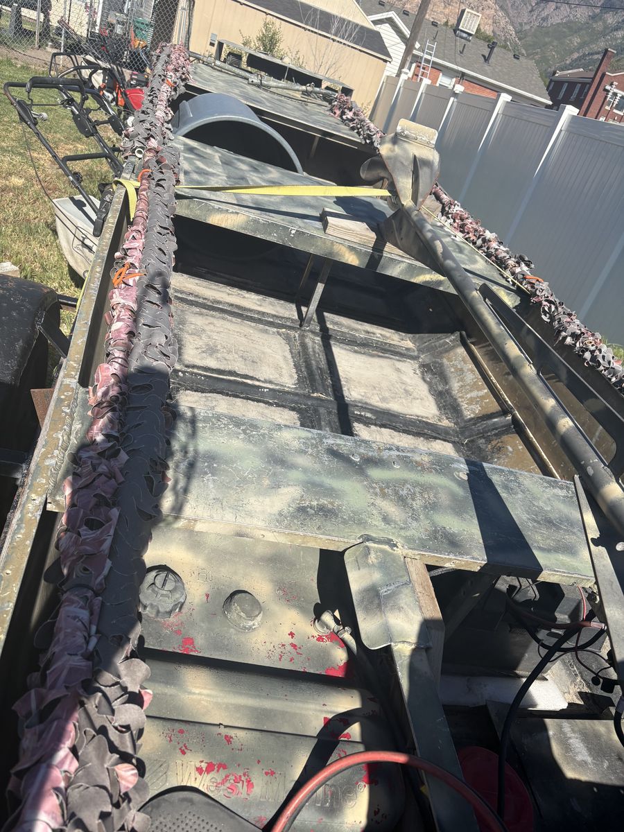 16ft. flat bottom boat 48hp mudbuddy longtail & 9.9 Johnson trolling motor and complete waterfowl setup ( Turn key ready )