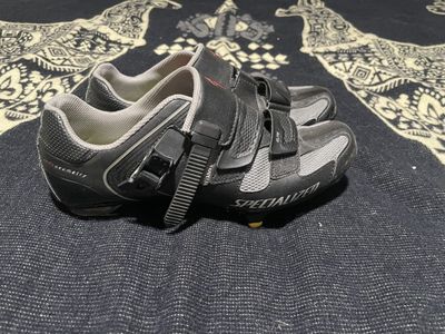Specialized cycling shoes and a tire pump
