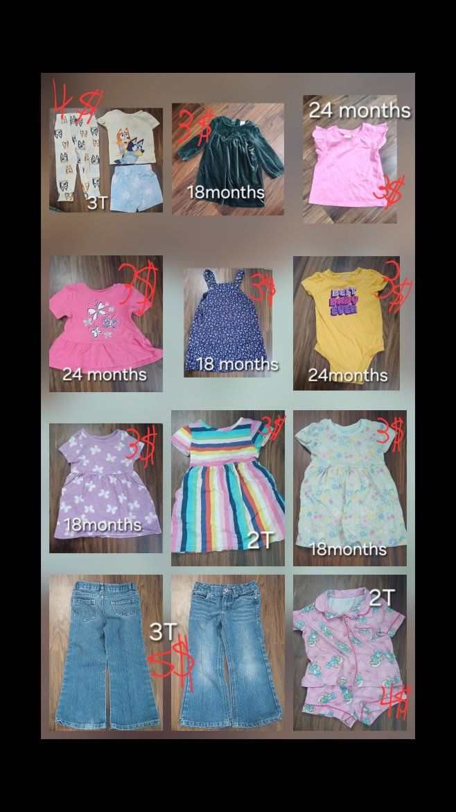 Little girls clothes assorted sizes
