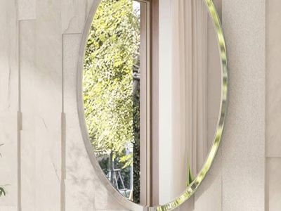 Oval Wall Mirror 24x36 inch Beveled Edge 1/4-inch Thick Float Glass Shatterproof - New
