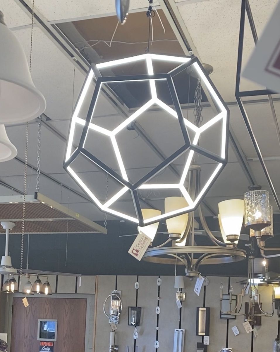 Century Lighting Modern Geometric LED Chandelier Pendant Light Fixture - Black/White