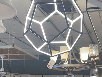 Century Lighting Modern Geometric LED Chandelier Pendant Light Fixture - Black/White