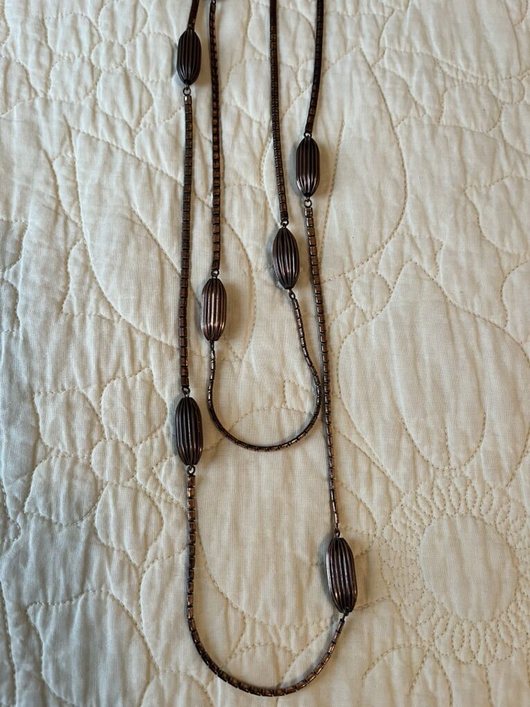 1950's-1960's Long Copper Strand Necklace - Vintage