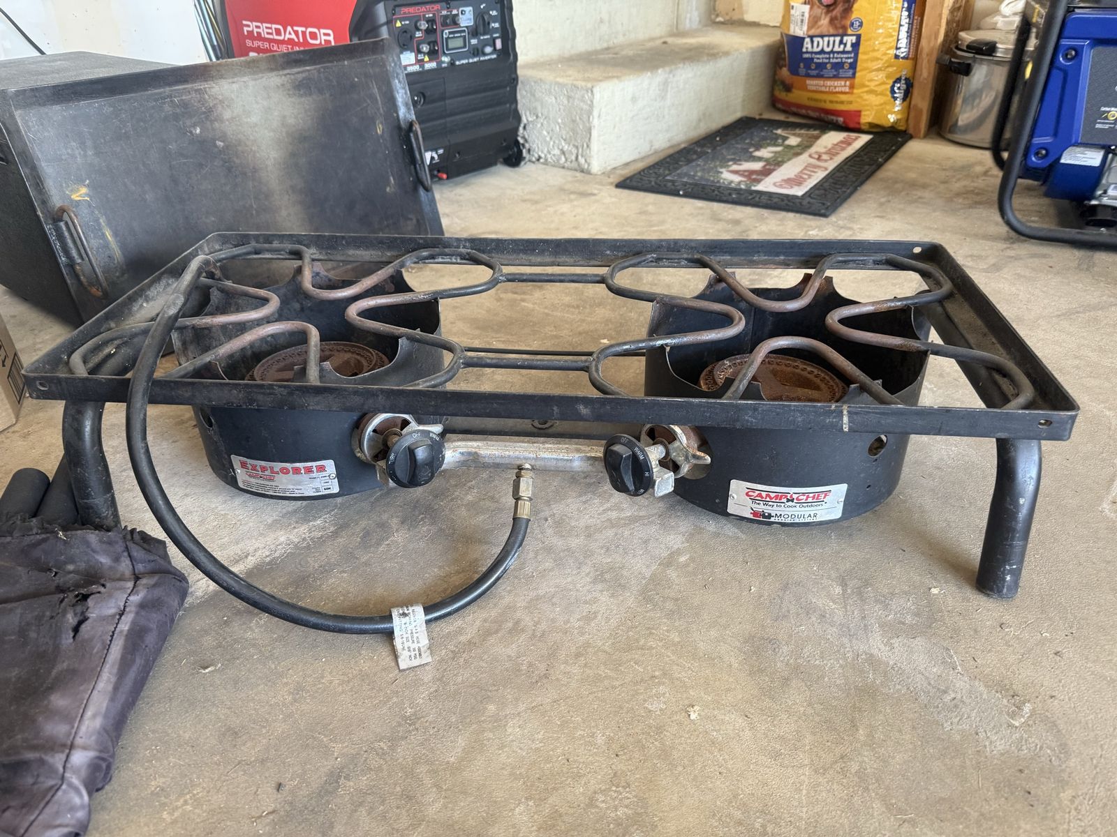 Camp Chef Explorer 2-Burner Outdoor Camping Stove with Griddle - Portable Propane Cooktop