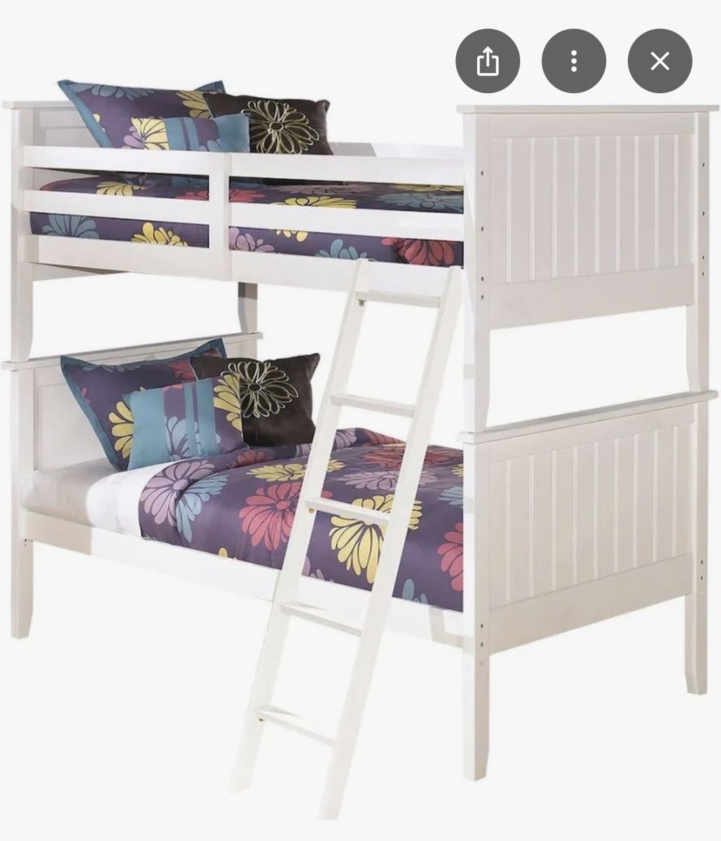 White bunk bed