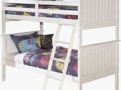 White bunk bed
