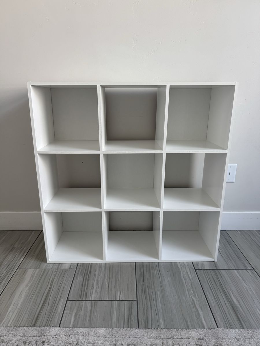 11” White 9-Cube Storage Organizer Shelf Unit