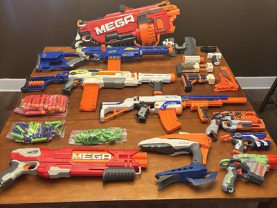 Large Nerf Blaster & Crossbow Lot with Ammo - Mega Mastodon, BoomCo, & More!