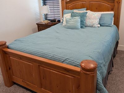 Solid oak queen-sized bed