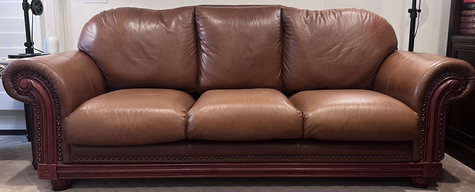 Leather Couch, Loveseat, Oversized Chair Mint Cond
