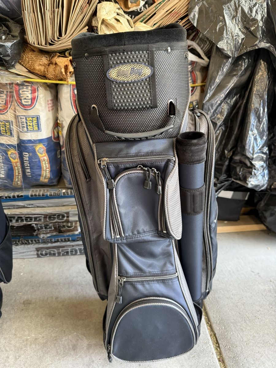Bag Boy Organizer Top Cart Golf Bag - Lightweight, 14-Way Divider, Navy/Silver