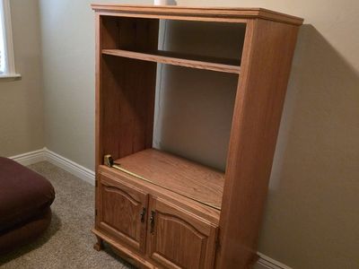 Oak Entertainment Center TV Stand with Storage Cabinet and Shelves