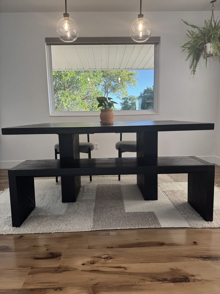 Crate and Barrel Dining Table and Bench