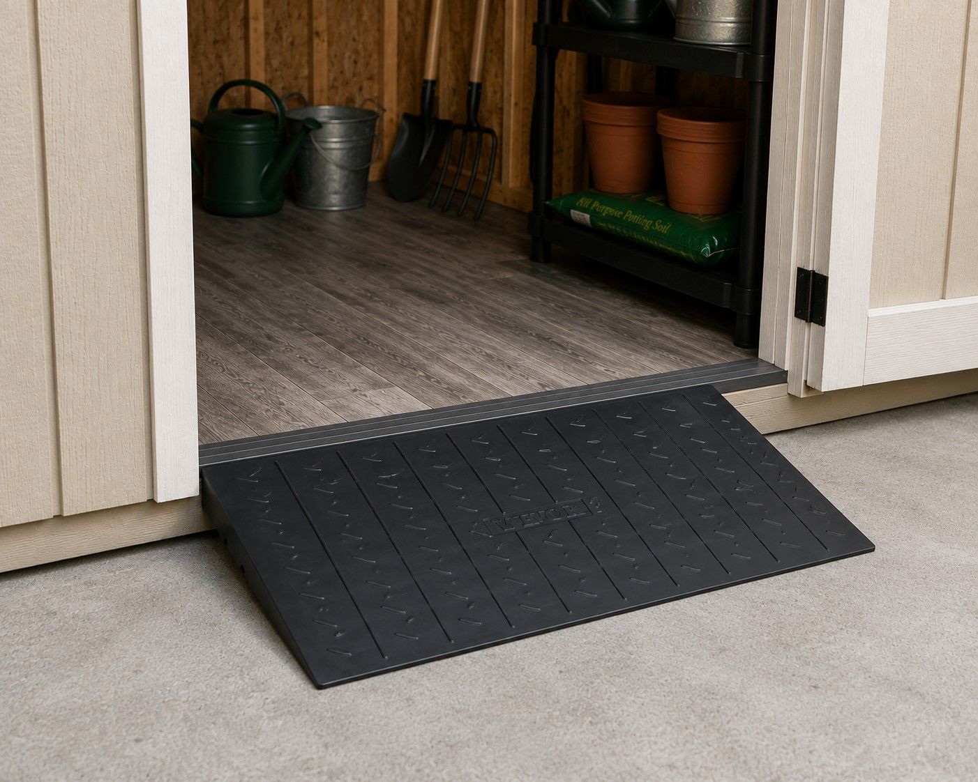 NEW! 3” Solid Rubber Threshold Ramp w/Channels Cord Cover