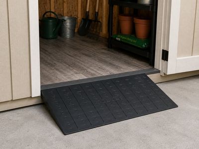 NEW! 3” Solid Rubber Threshold Ramp w/Channels Cord Cover