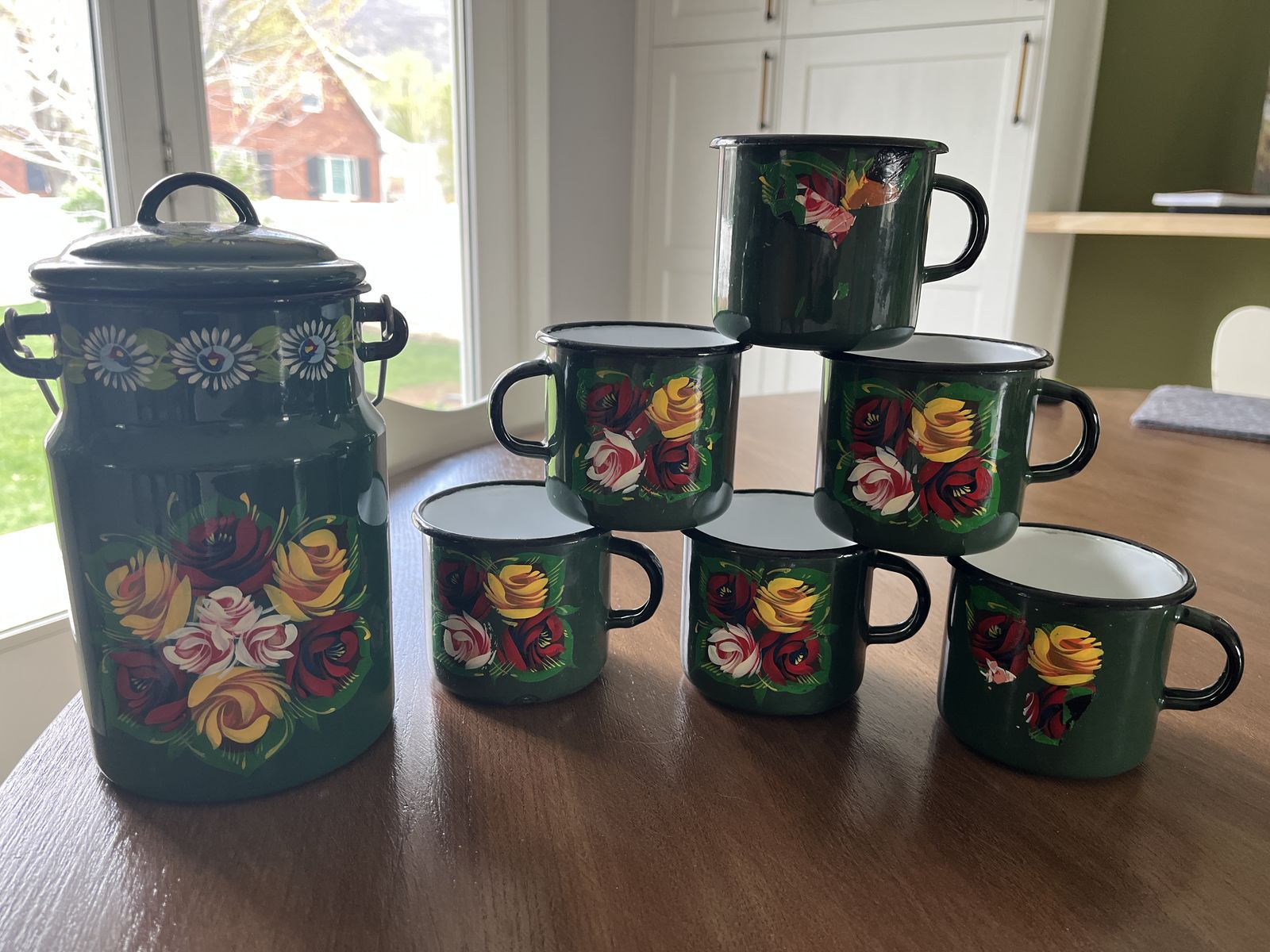 Vintage Polish Milk Jug and Cups