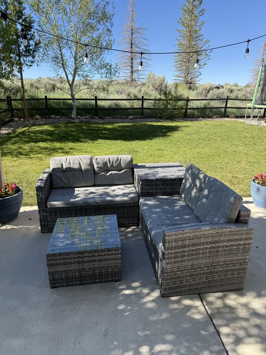 Grey Wicker Outdoor Set