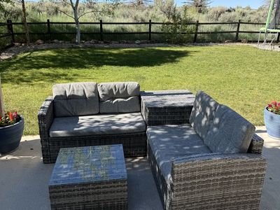 Grey Wicker Outdoor Set