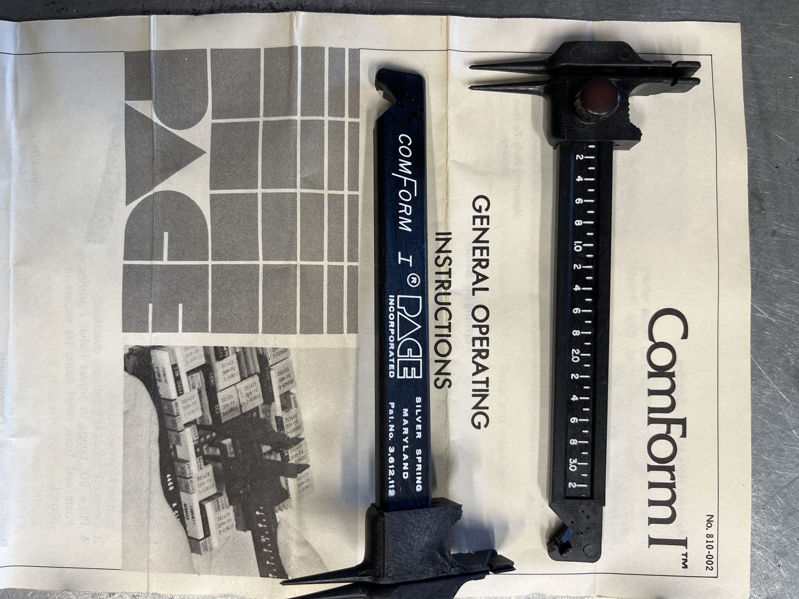 ComForm I by Page Incorporated - General Operating Instructions Manual & Tool