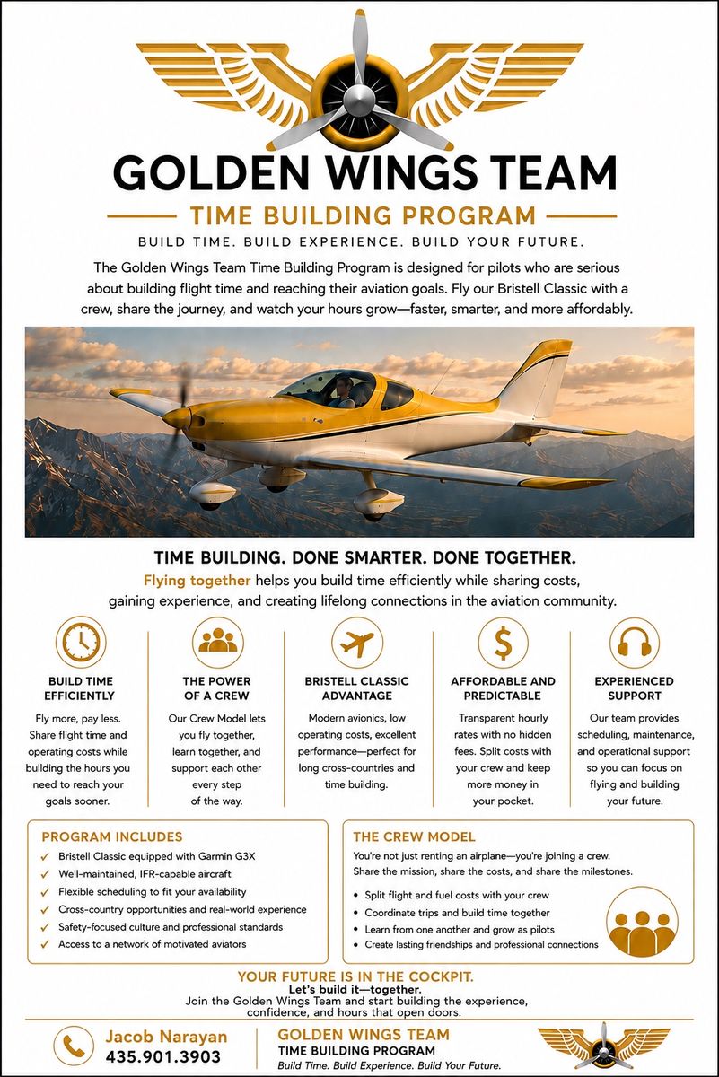 Golden Wings Team - Time Building Program - Bristell Classic