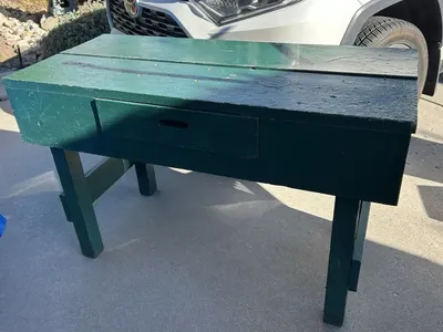 Vintage Wood Heavy Bench or Table John Deer Green