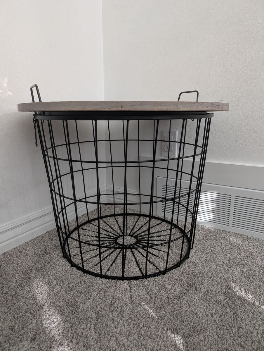 Basket Storage End Table