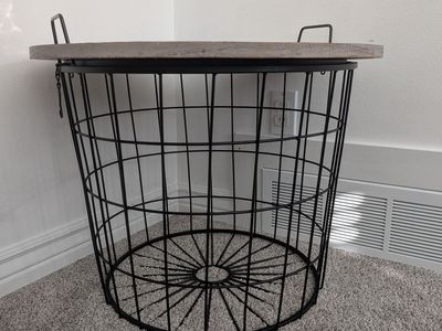 Basket Storage End Table