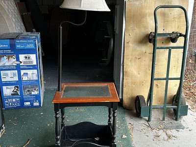 Side or end table with attached lamp. Free