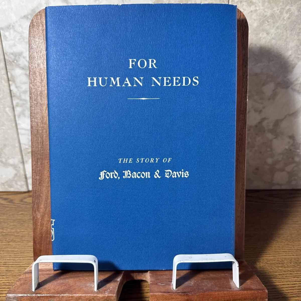 For Human Needs Story of Ford, Bacon & Davis 1st Edition HC Slipcase unread NM