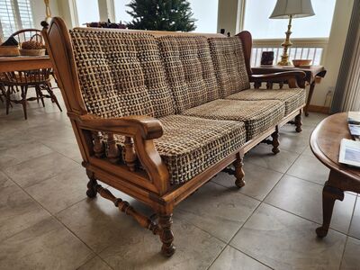Ethan Allen Maple Sofa and Love Seat