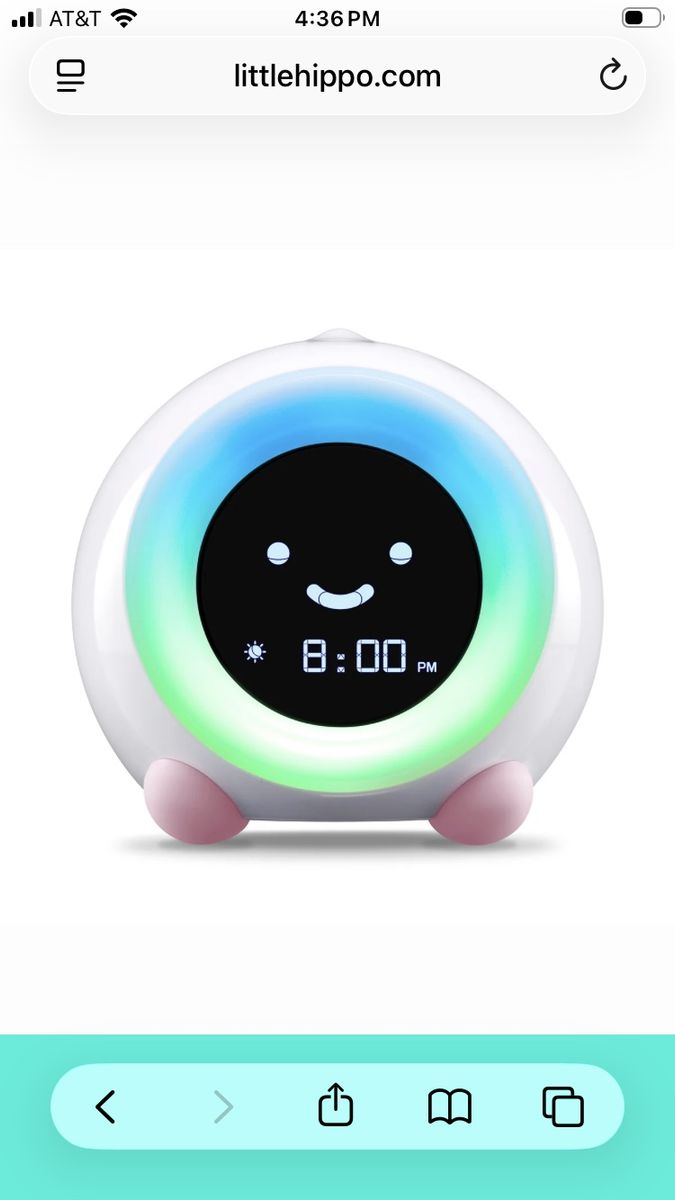 LittleHippo MELLA Children's sleep trainer, alarm clock, sleep sounds machine, night light and nap timer
