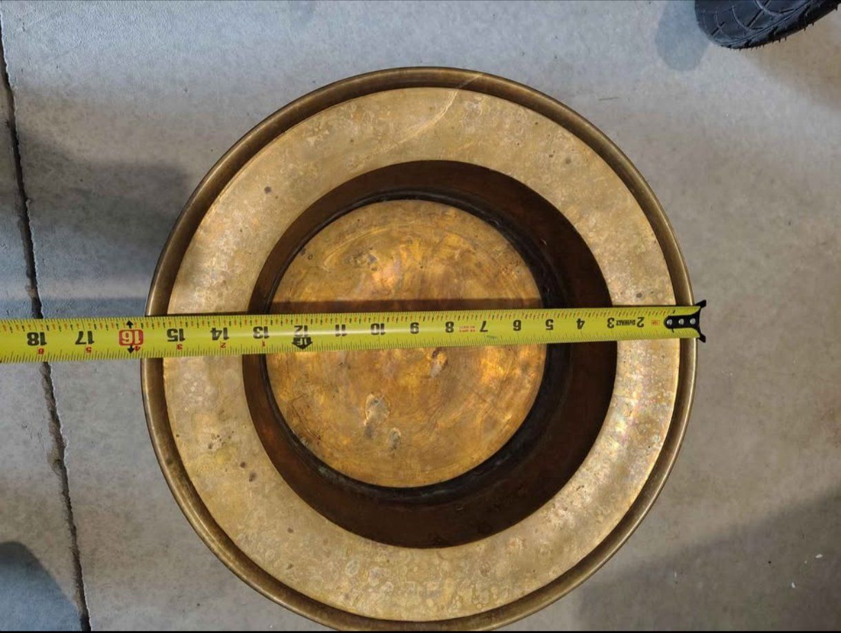 Vintage Footed Brass Planter Bowl Basin - 16 Inch Diameter