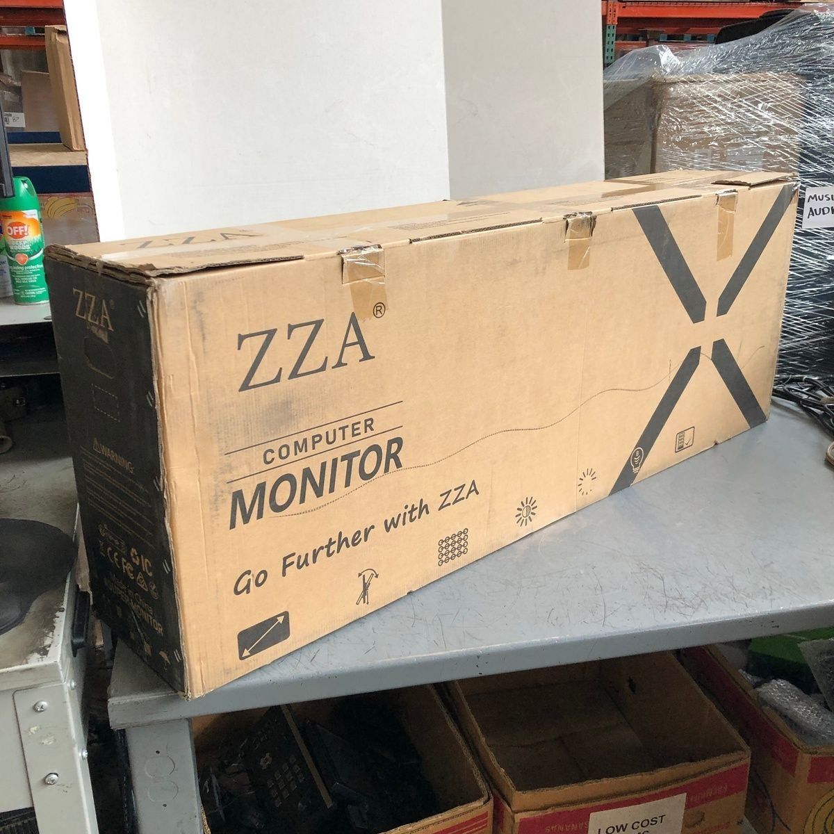 ZZA Curved Ultrawide Computer Monitor with Stand, Manual, & Power Supply