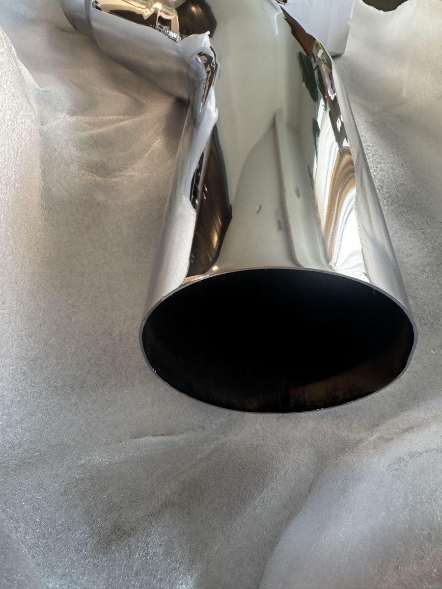 Chrome elbow tip with Mounting Clamp